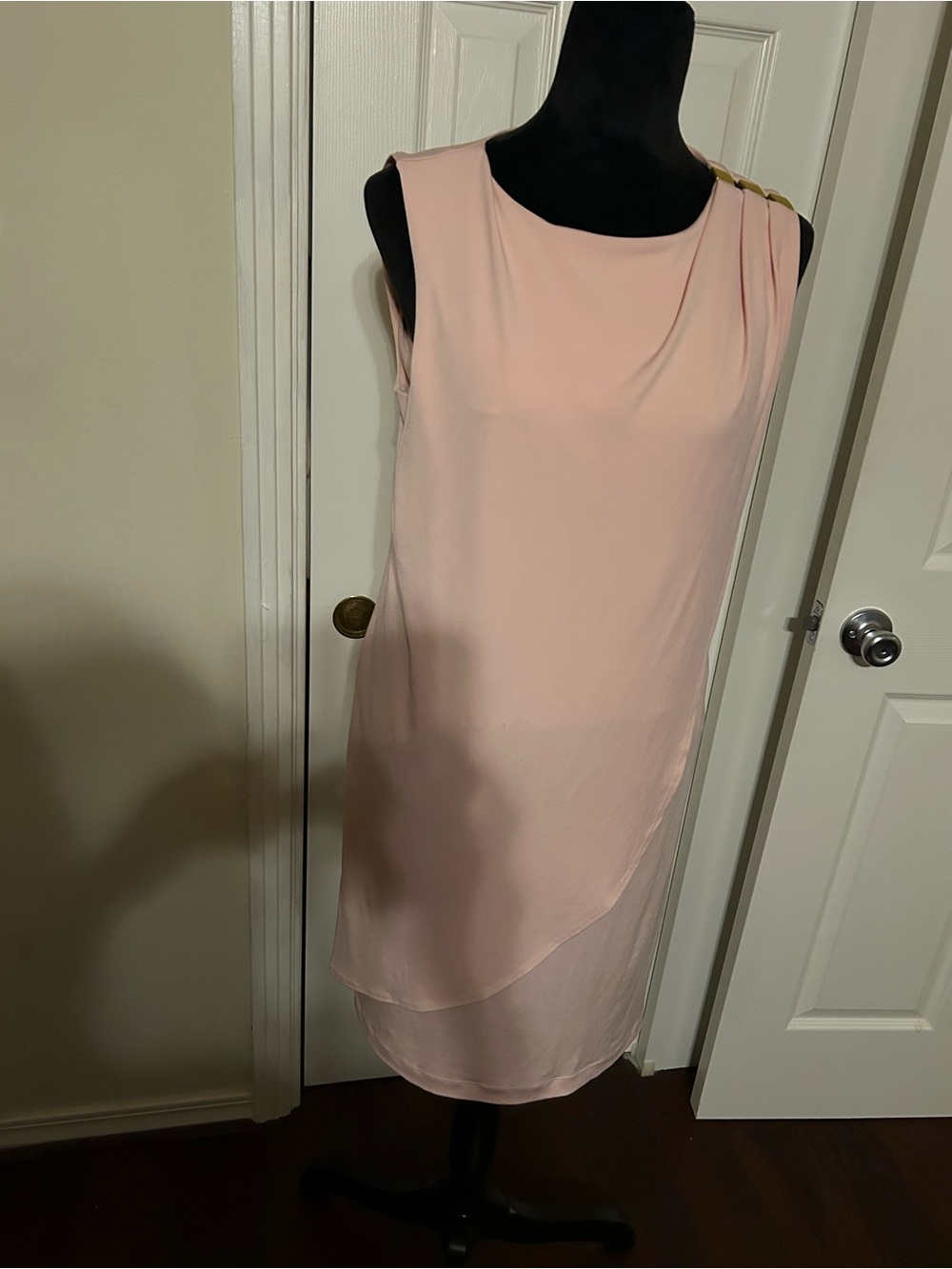 Donna Ricco Soft Blush Pink Sleeveless Midi Dress